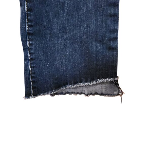 Nine West Kick Flare Jeans Distressed Hem Dark Wash Womens 8 - Picture 3 of 4